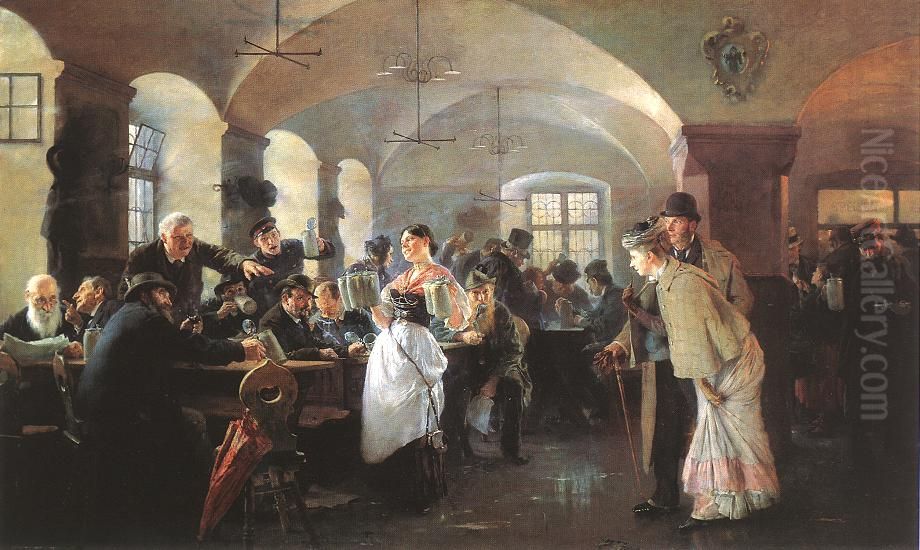 The Hofbrauhaus Oil Painting by Philip de Laszlo