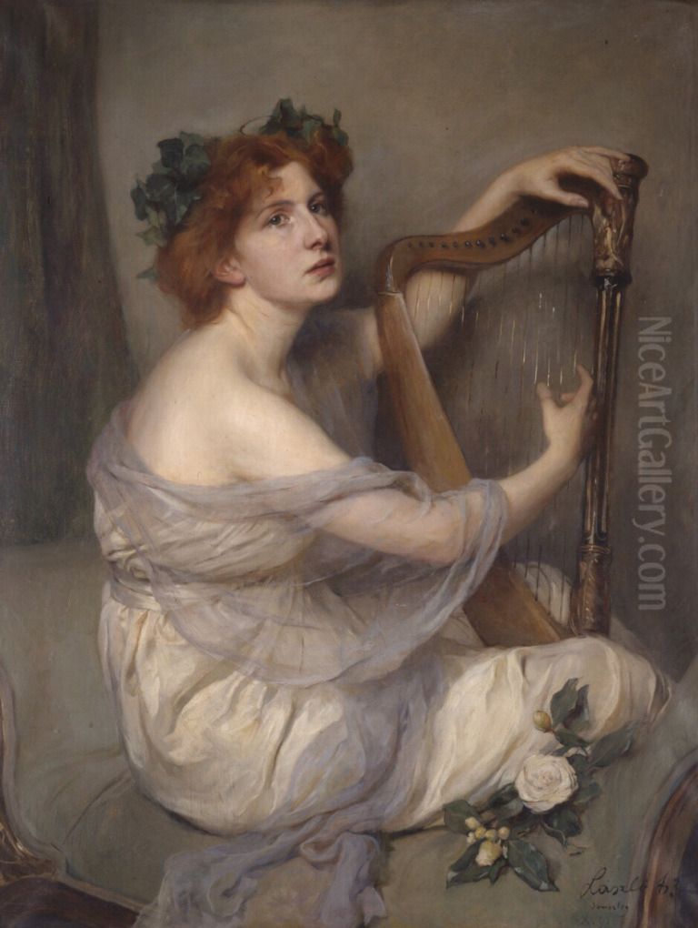 Portrait of Catherine, Baroness Emile Beaumont d'Erlanger Oil Painting by Philip de Laszlo