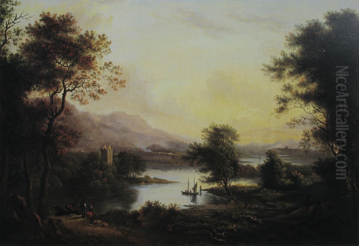 A Highland Loch Landscape. Oil Painting by Alexander Nasmyth