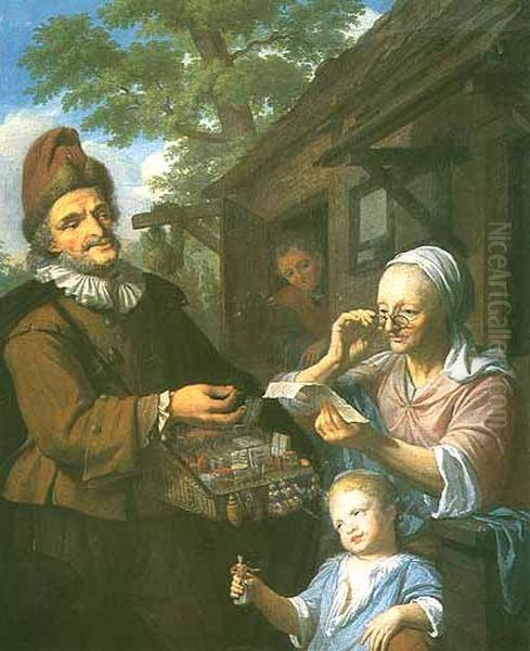 Itinerant vendor Oil Painting by Krzysztof Lubieniecki