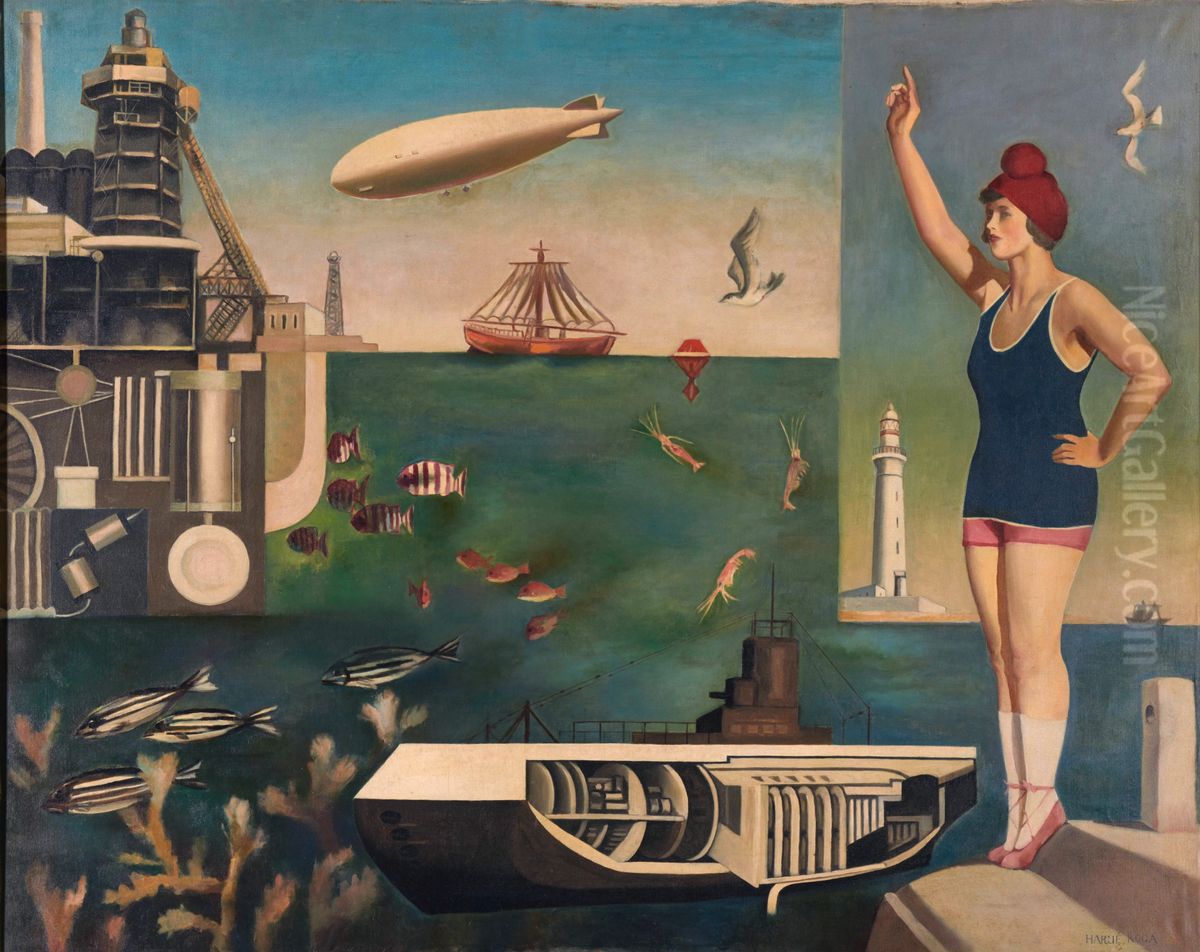 Sea Oil Painting by Harue Koga