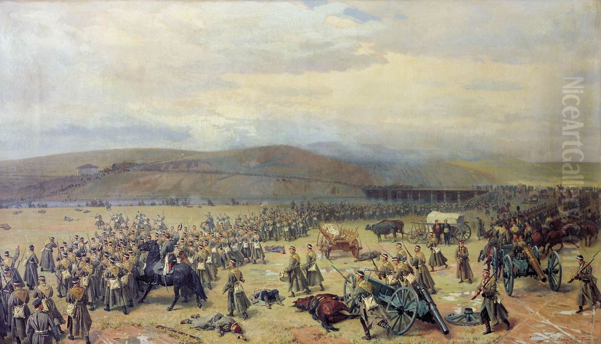 The last battle at Plevna November 28, 1877 Oil Painting by Nikolai Dmitriev-Orenburgsky