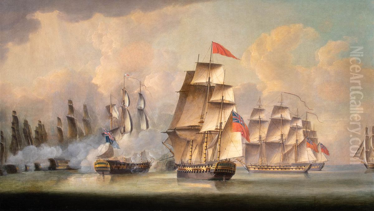 Battle of Pulo Aura, Straits of Malacca on 15th February 1804 Oil Painting by Robert Dodd