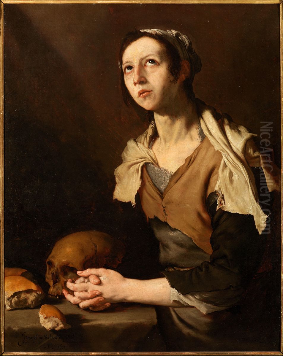 Mary of Egypt Oil Painting by Jusepe de Ribera