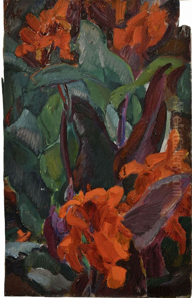 Canna Oil Painting by Kaita Murayama