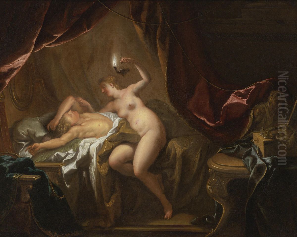 Cupid and Psyche Oil Painting by Jean-Francois de Troy