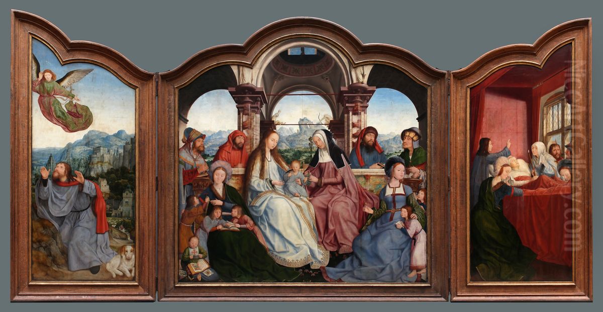 Triptyque de la confrerie de Sainte-Anne a Louvain Oil Painting by Quinten Metsys