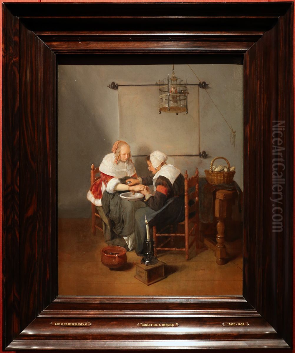The Bloodletting Oil Painting by Quirijn van Brekelenkam