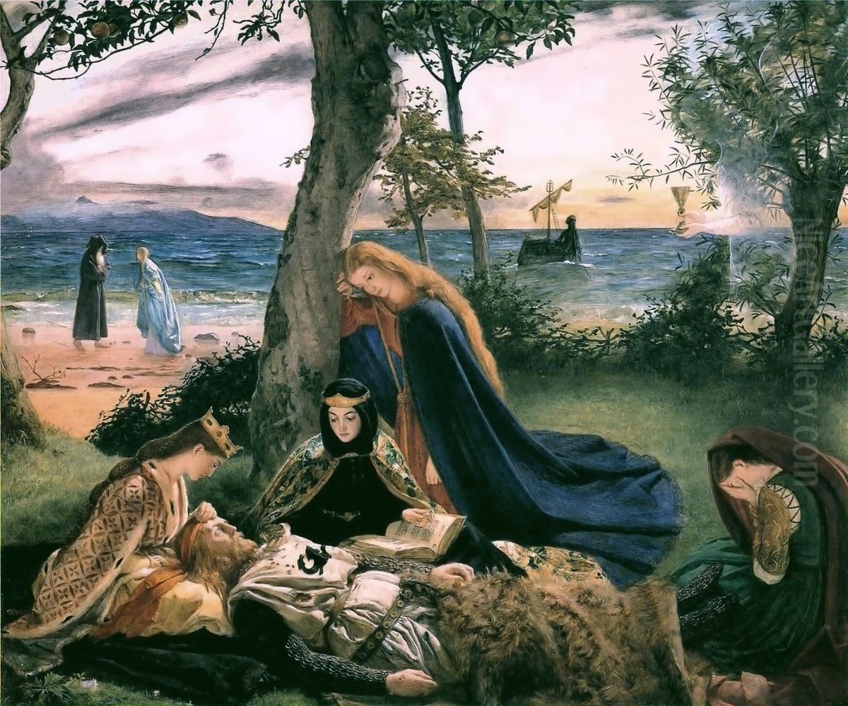The Death of King Arthur Oil Painting by James Archer