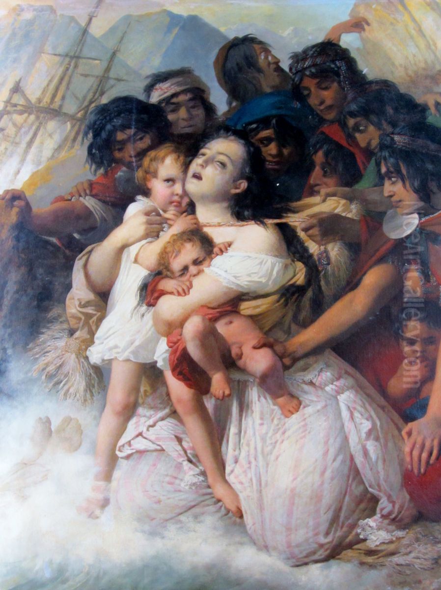 Naufragio del <<Joven Daniel>> Oil Painting by Raymond Monvoisin