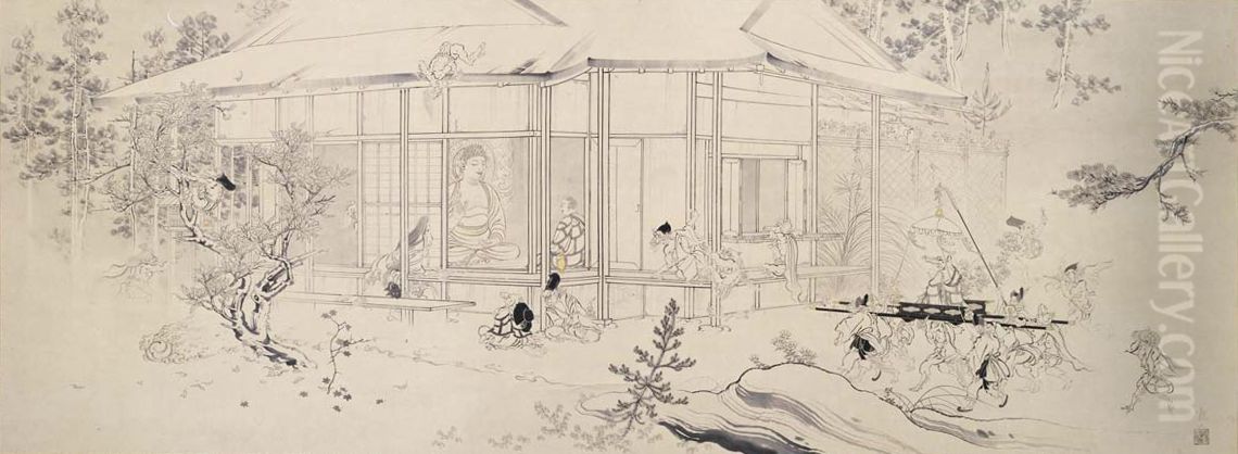 Hakubyo Mashozu Oil Painting by Kanzan Shimomura