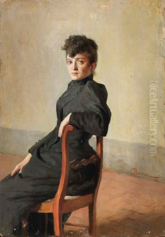 Portrait of Edith Marion Story (1844-1907) Oil Painting by Odoardo Borrani