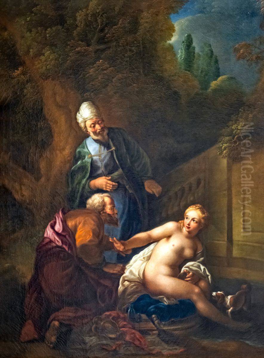 Susanna and the EldersFrancais:Suzanne et les vieillardsItaliano:Suzanne e i vecchi Oil Painting by Charles de La Fosse