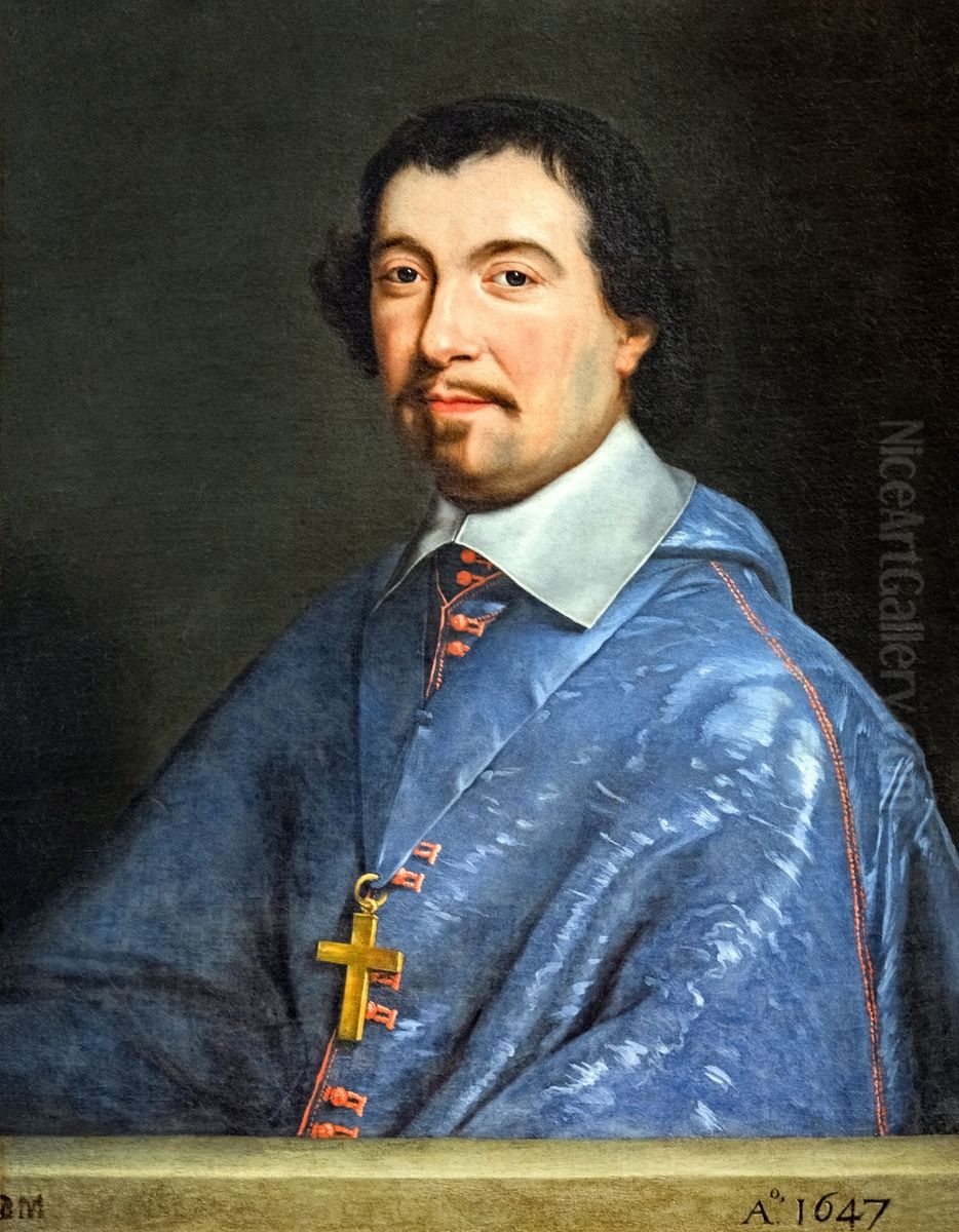 Portrait of Monsignor Pierre de BertierFrancais:Portrait de Monseigneur Pierre de BertierItaliano:Ritratto di monsignor Pierre de Bertier Oil Painting by Philippe de Champaigne