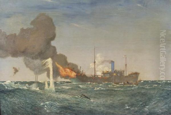HMS Dunraven Oil Painting by Charles Pears