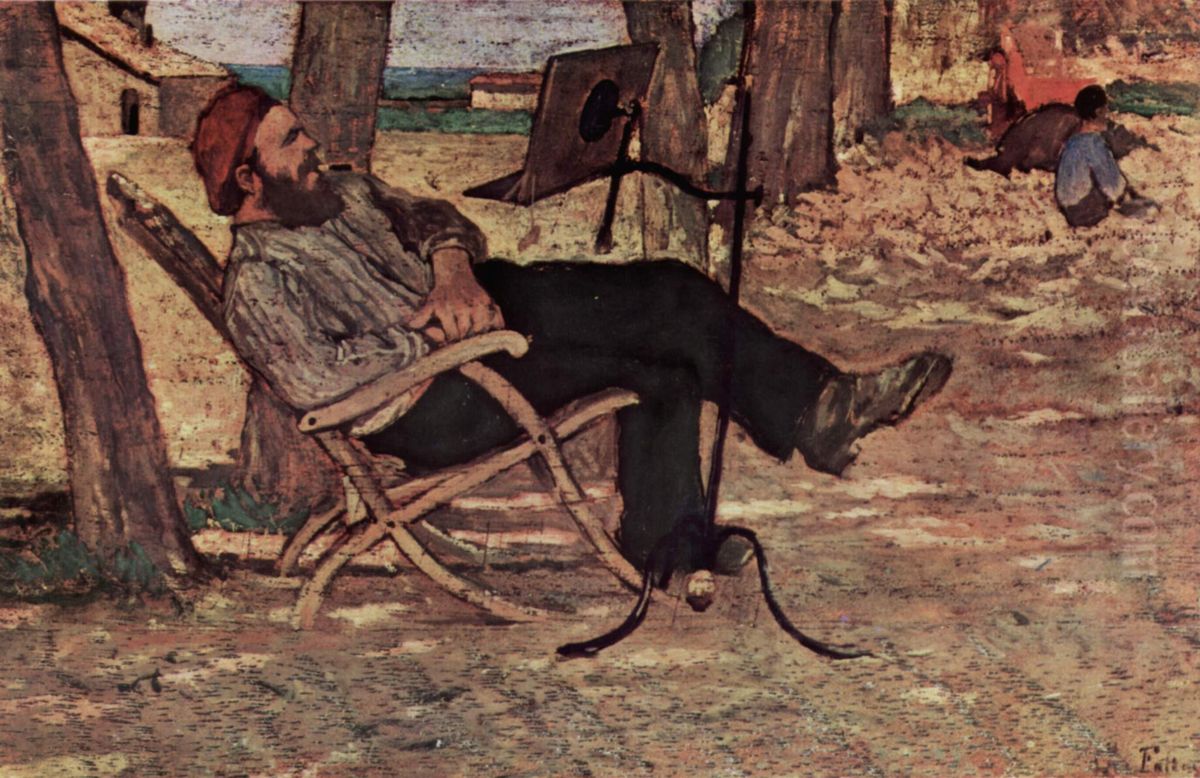 Diego Martelli at Castiglioncello Oil Painting by Giovanni Fattori