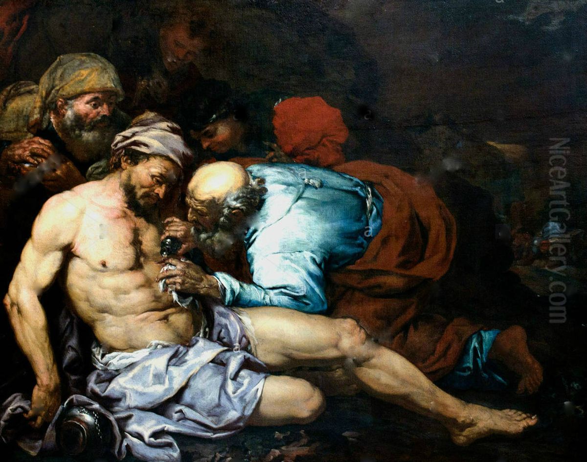 The Good Samaritan Oil Painting by Giovan Battista Langetti
