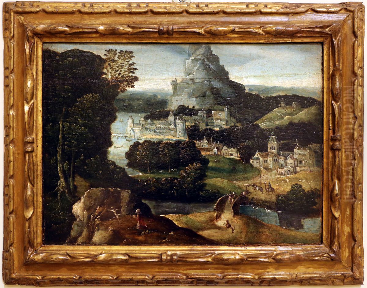 Landscape with S Hieronymus Oil Painting by Herri met de Bles