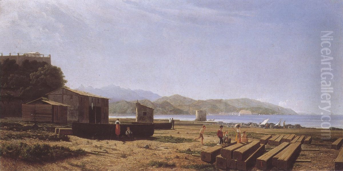 Il golfo di Spezia Oil Painting by Tammar Luxoro