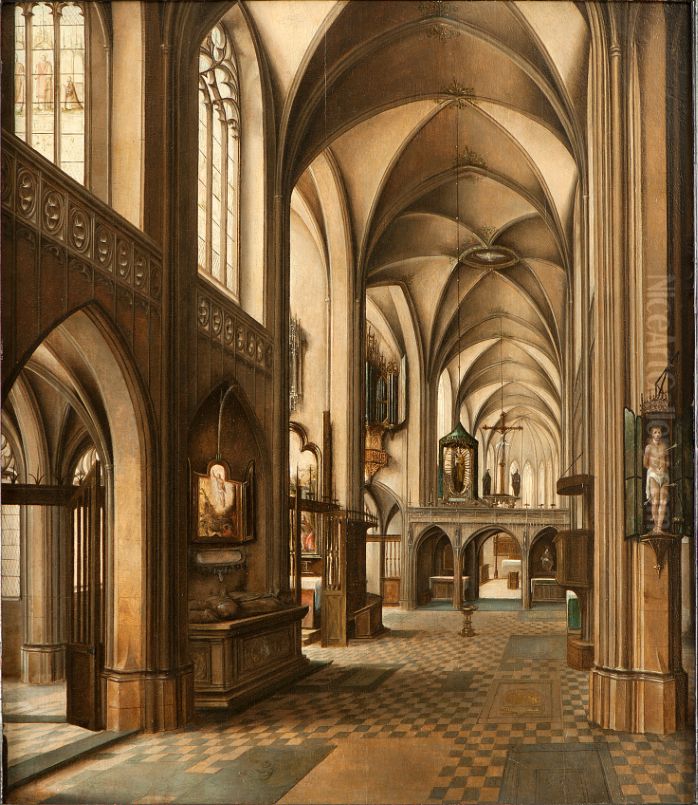 Church interior Oil Painting by Abel Grimmer