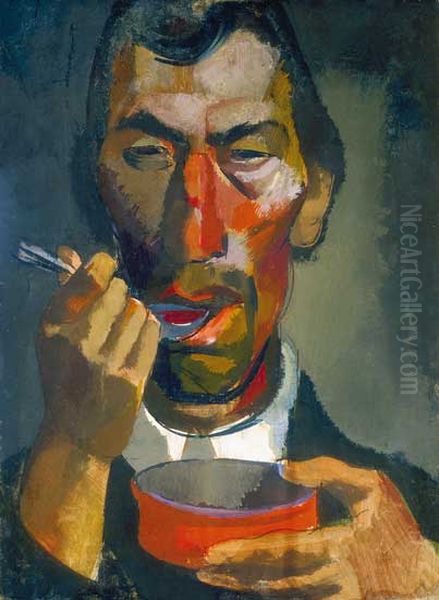 Diner Oil Painting by Vilmos Aba-Novak