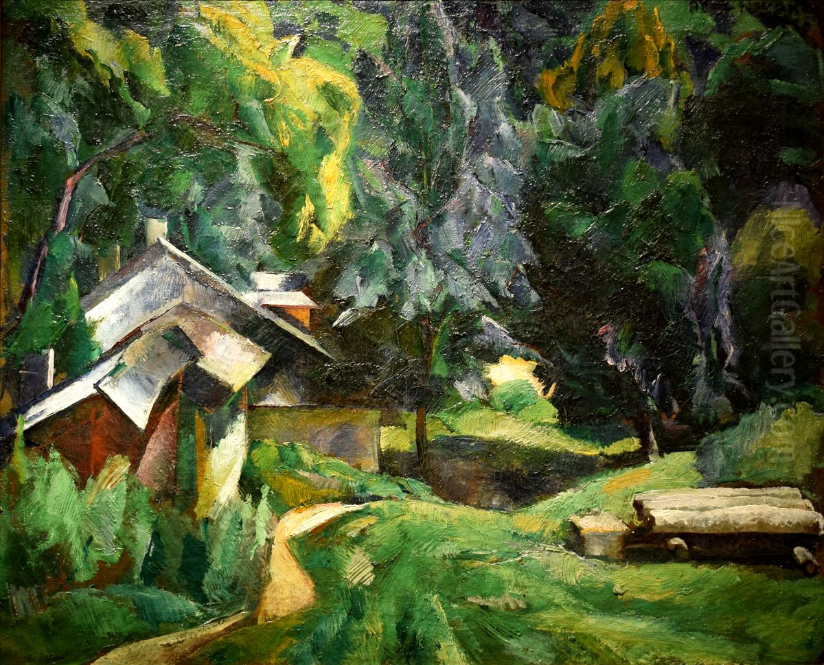 Zugliget Detail ('I Live Here') Oil Painting by Vilmos Aba-Novak