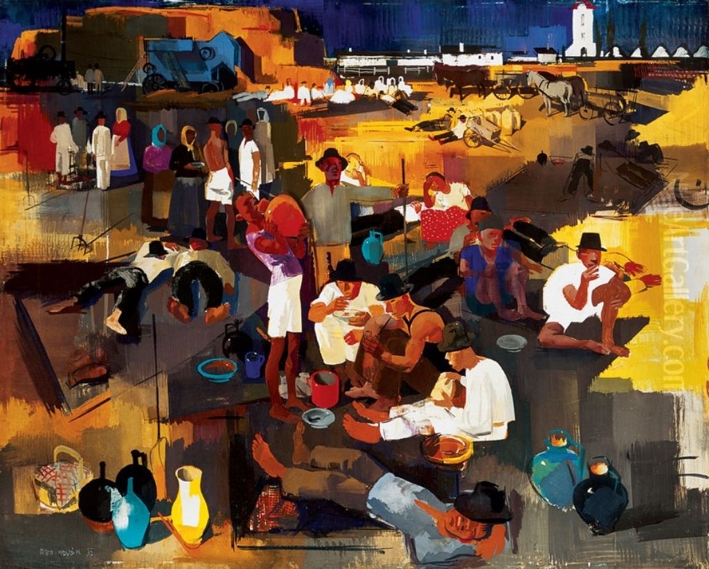Noon Rest Oil Painting by Vilmos Aba-Novak