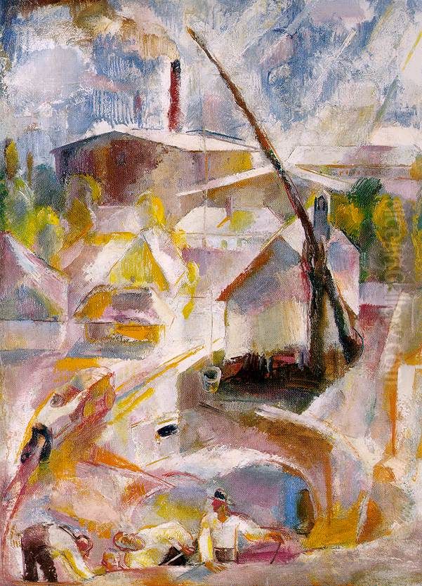 Sand Mine (Igal) Oil Painting by Vilmos Aba-Novak