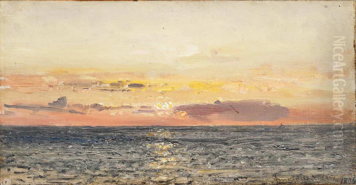 Studie fra Arisholmen ved Fredrikstad Oil Painting by Amaldus Nielsen