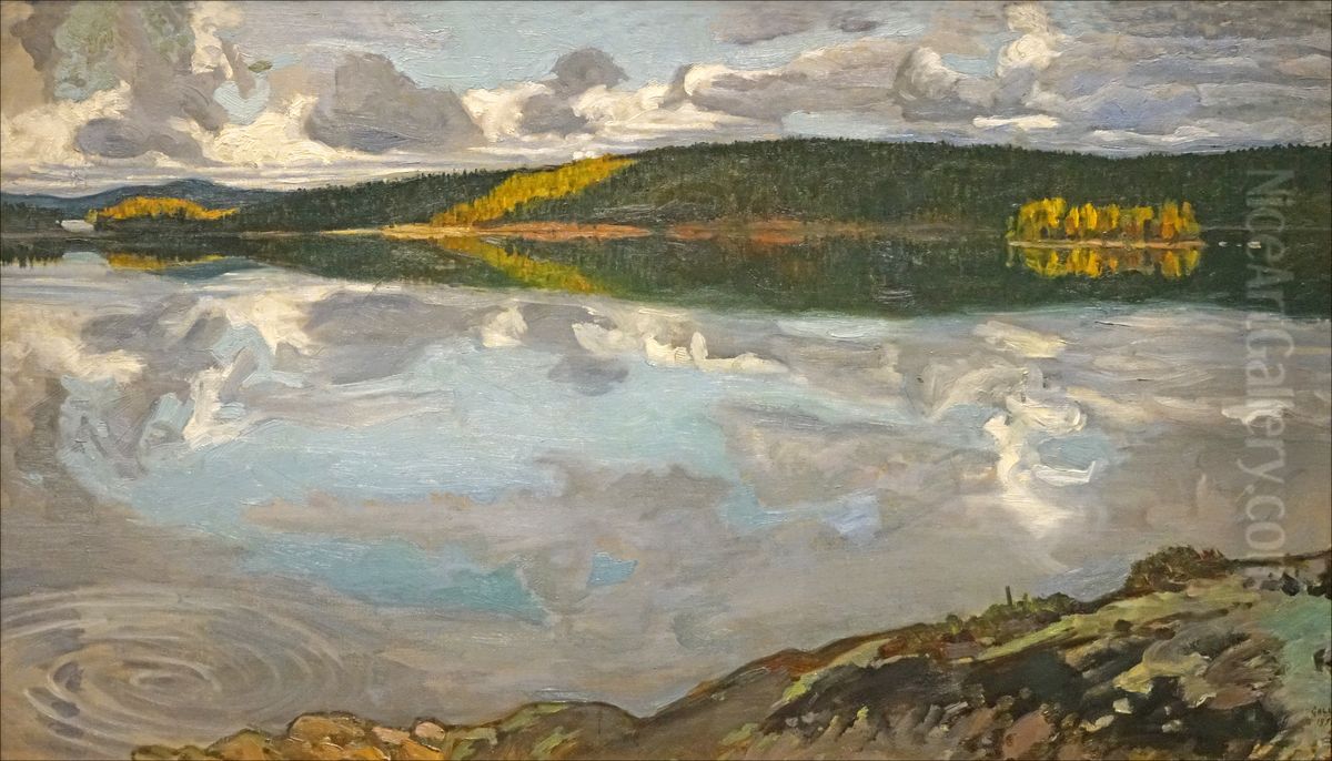 Lake Ruovesi Oil Painting by Akseli Valdemar Gallen-Kallela