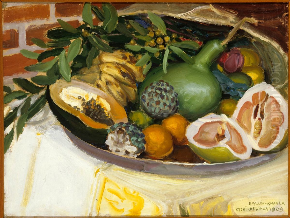 Trooppisia hedelmia Oil Painting by Akseli Valdemar Gallen-Kallela