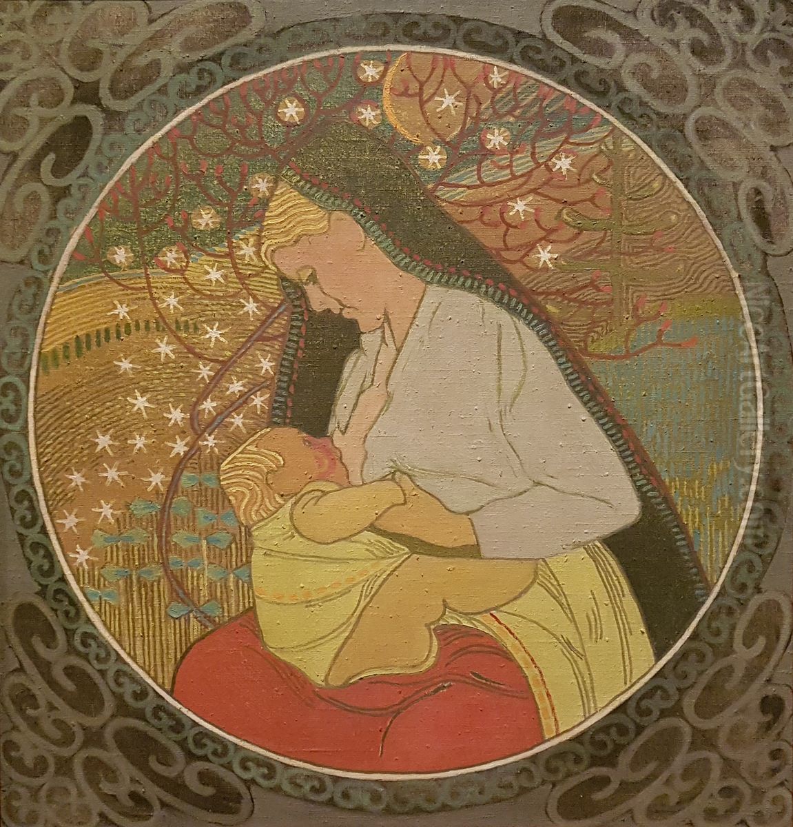 Suomalainen Madonna Oil Painting by Joseph Alanen