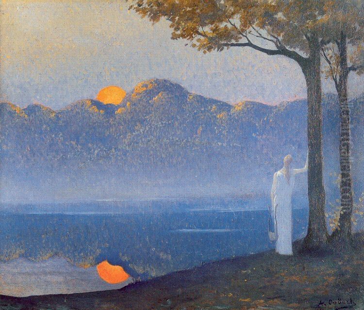 The muse at sunrise Oil Painting by Alphonse Osbert