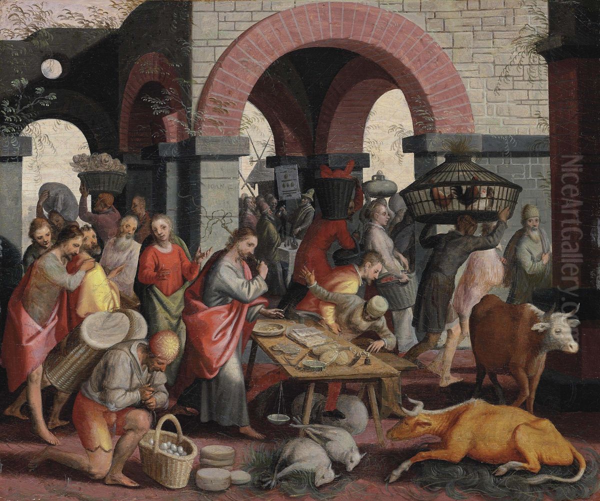 Cleansing of the Temple Oil Painting by Pieter Aertsen