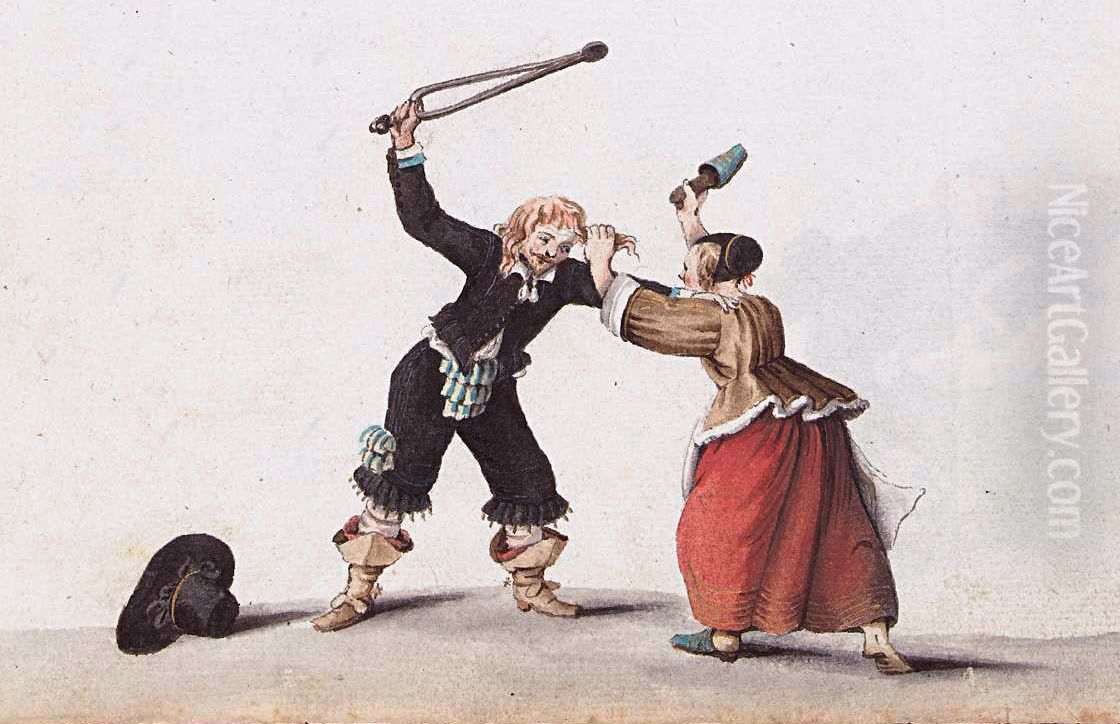 Domestic Argument Oil Painting by Gesina Ter Borch