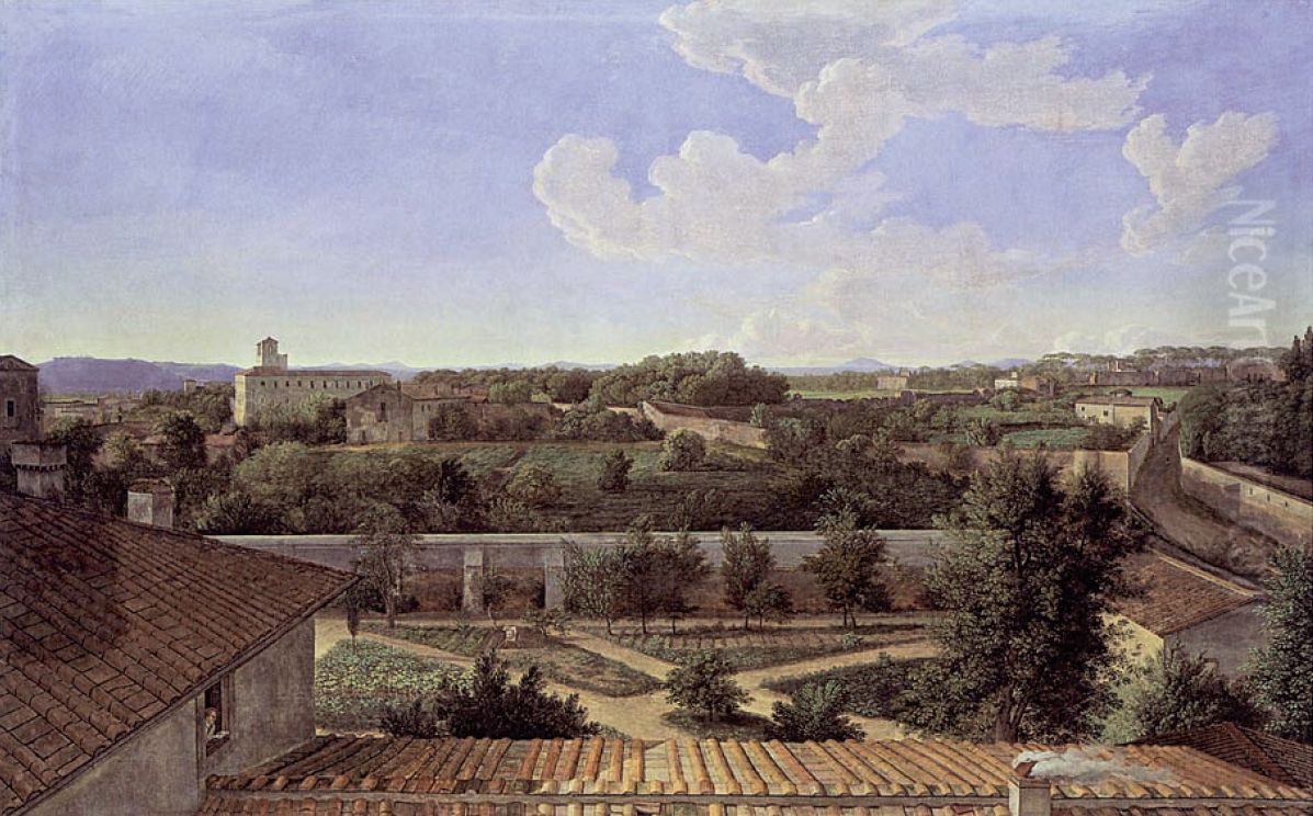 Ansicht von der Villa Malta nach Norden. Oil Painting by Johann Christian Reinhart