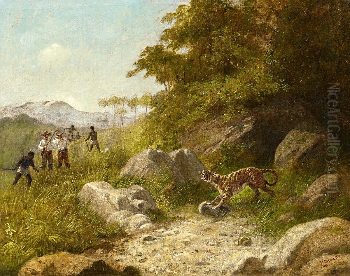 Tiger hunt Oil Painting by unknown