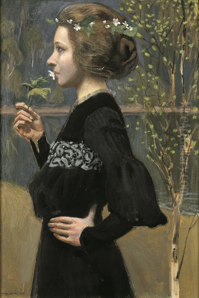 Kevat Oil Painting by Akseli Valdemar Gallen-Kallela