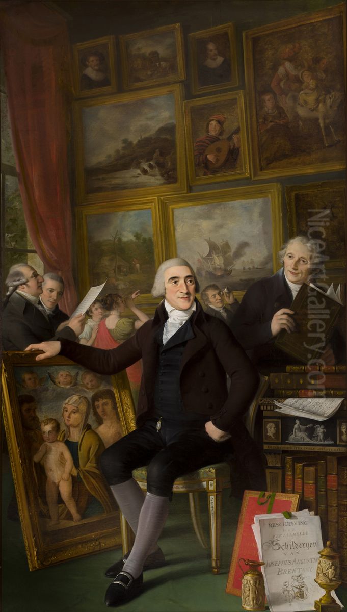 A portrait of famous art collectorJ. A. Brentano Oil Painting by Adriaan de Lelie