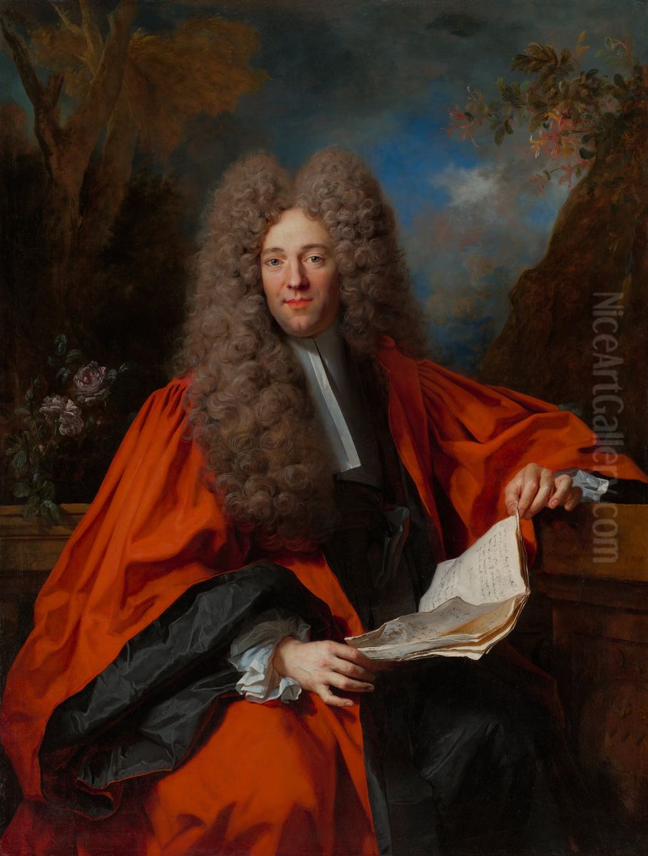 Portrait of Charles-Leonor Aubry, Marquis de Castelnau Oil Painting by Nicolas de Largilliere