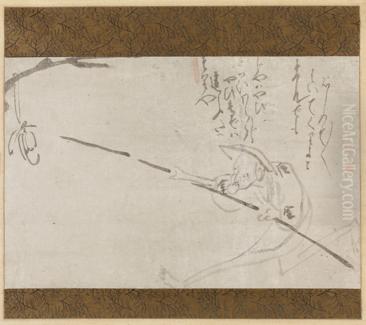 Bird Catcher Oil Painting by Hakuin Ekaku