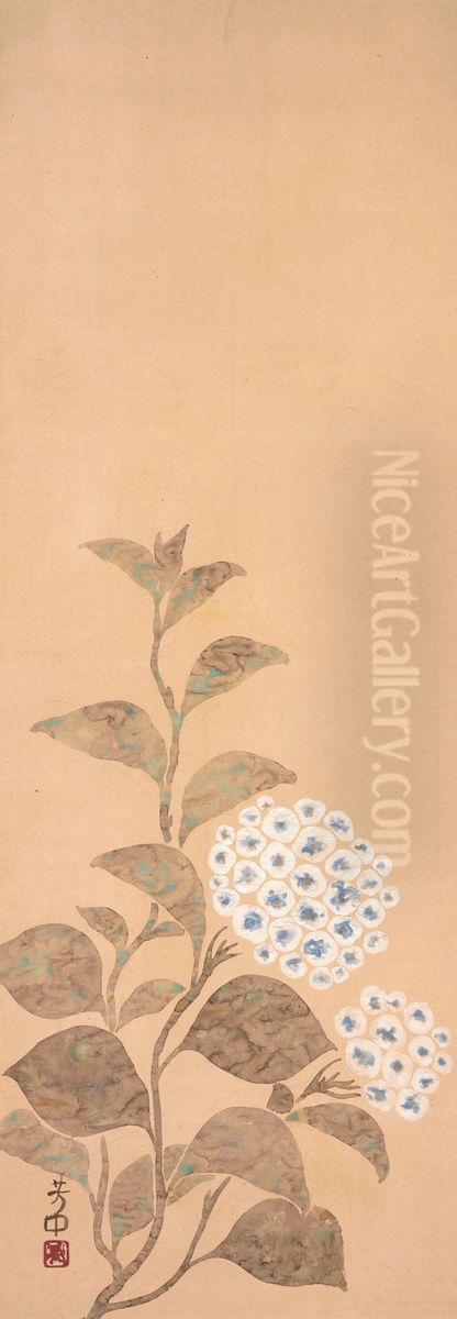 Hydrangea Oil Painting by Nakamura Hochu