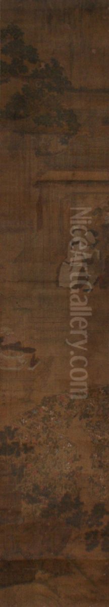 Beauty with Pine and Plum Oil Painting by Qiu Ying