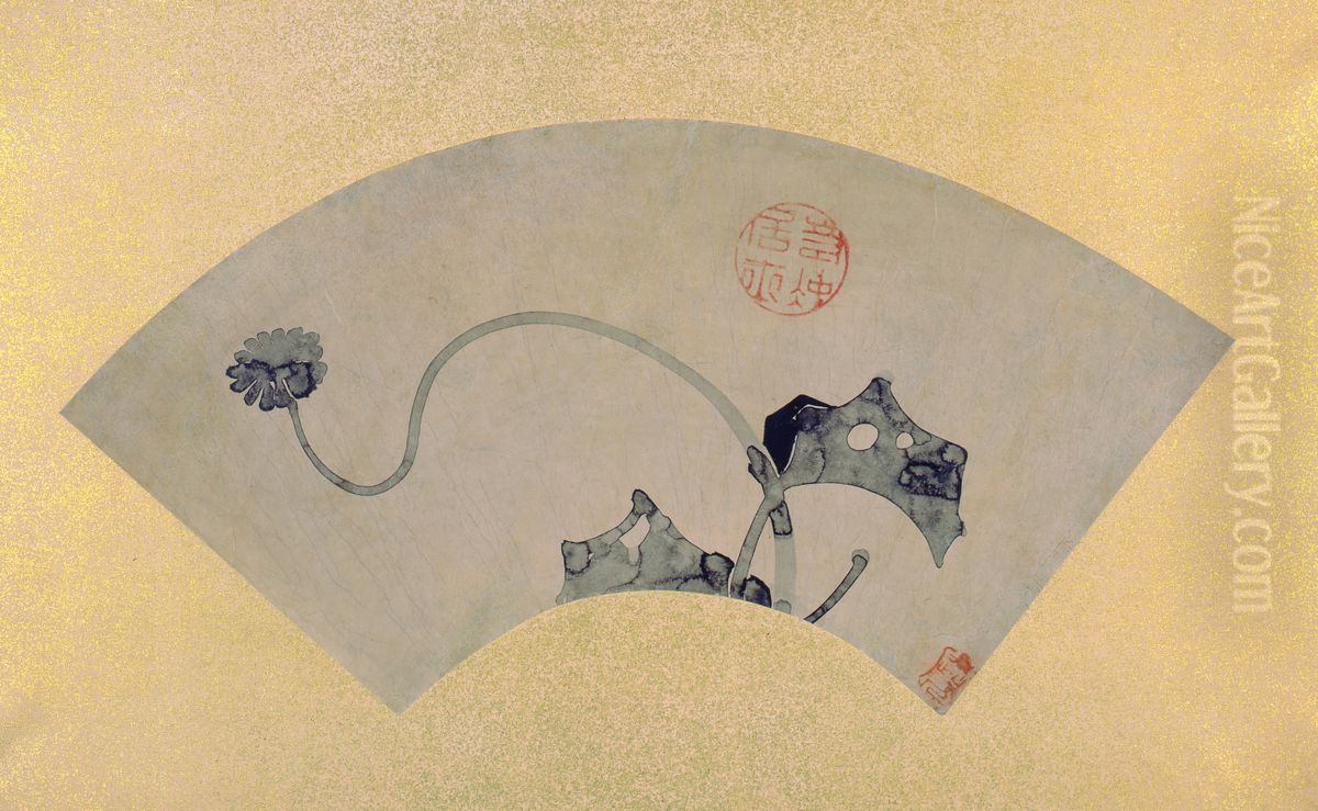 Water plant Oil Painting by Ito Jakuchu