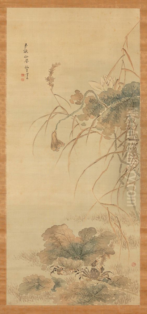 Jewel-like Countenance, Gaze of a Recluse Oil Painting by Tsubaki Chinzan