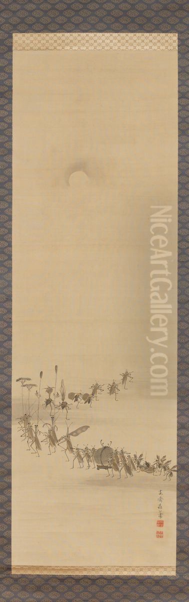 Insect Procession Oil Painting by Mori Kansai