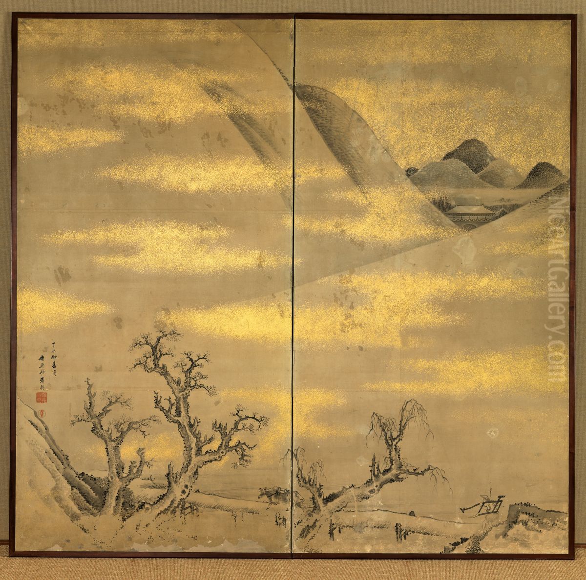 Spring Landscape Oil Painting by Kishi Ganku