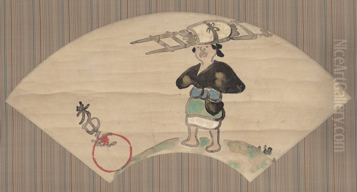 Woman of Ohara Oil Painting by Nakamura Hochu