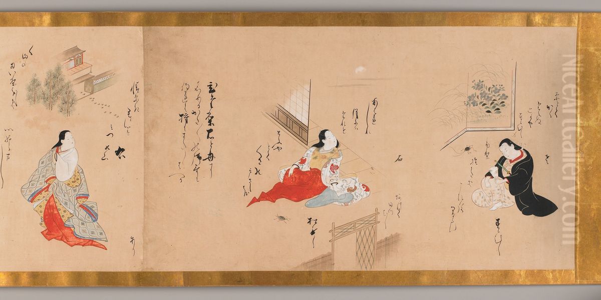 The Insect Scroll Oil Painting by Torii Kiyomasu