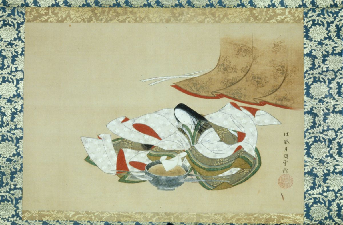 Ono no Komachi Washing the Poem Paper Oil Painting by Settei